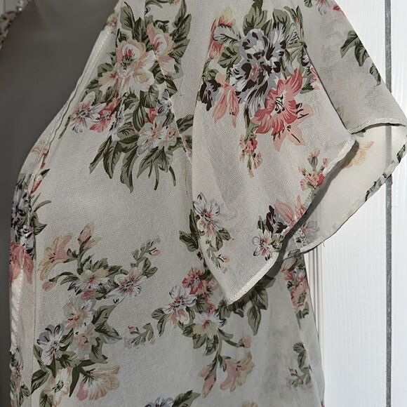 Papaya Cardigan Kimono Sheer Floral Boho Top Blouse Small S - Picture 2 of 4